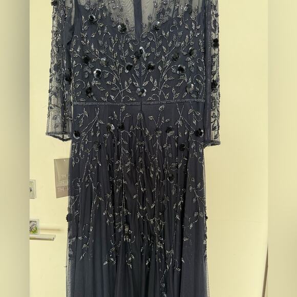 NWT NEW Theia Blue Beaded Evening Gown Size 16 - Picture 6 of 6